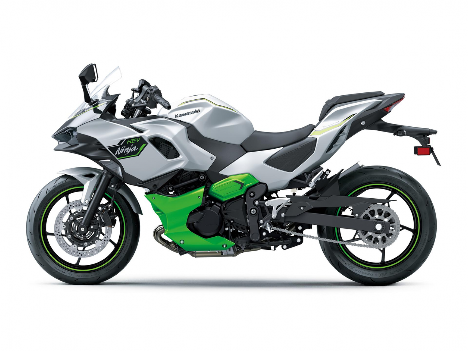 Мотоцикл KAWASAKI Ninja 7 Hybrid (Metallic Bright Silver / Metallic Matte Lime Green / Ebony) 2025